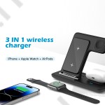 Vezeték nélküli 3 az 1-ben vezeték nélküli töltő, 15 W-os összecsukható induktív töltőállomás, iPhone, Apple, Airpods